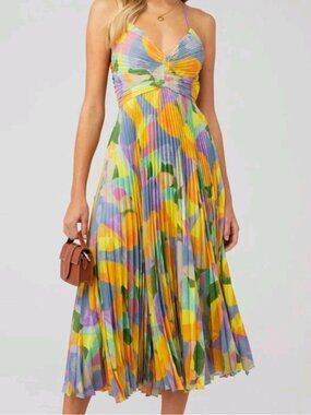 astr the label pliss strapless midi dress ASTR the Label Pliss Strapless Midi Dress